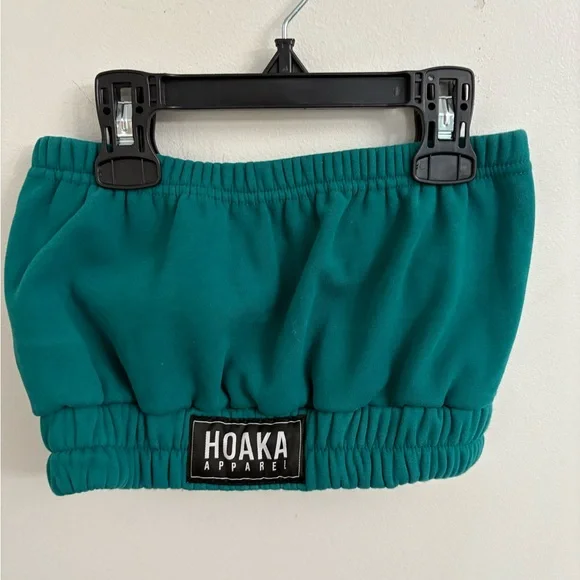 HOAKA Teal Strapless Crop Top xsmall - Picture 2 of 7